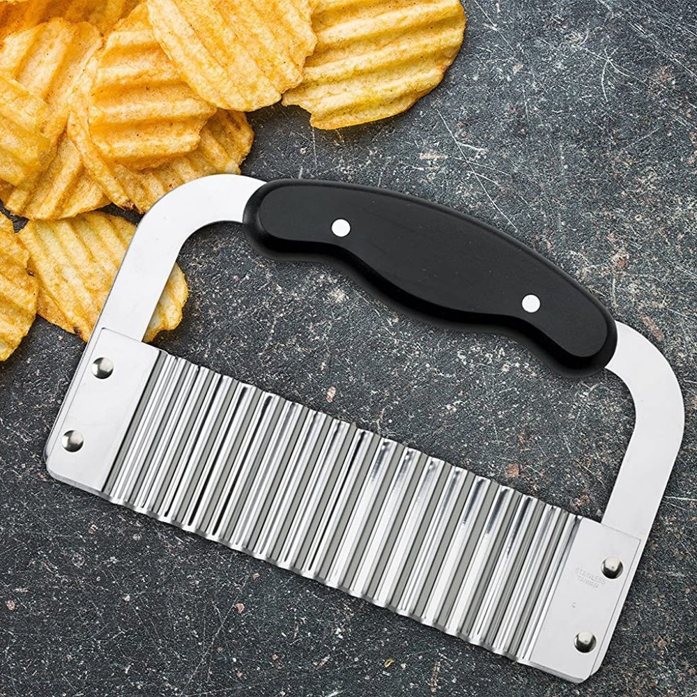🍟 Wavy 🍟 Crinkle Cutting Tool Serrator Salad Chopping Knife and Waffle Fries